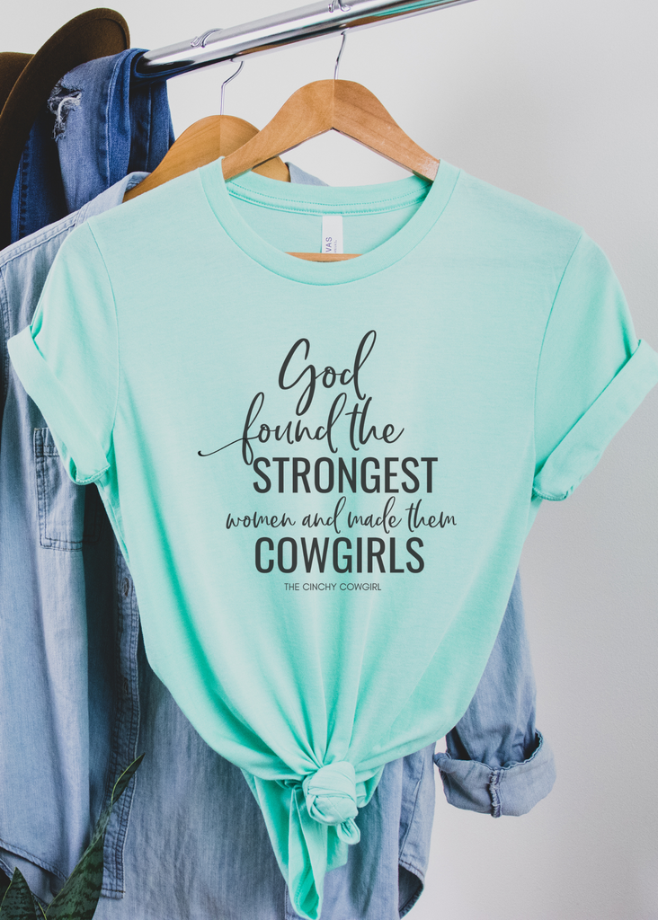 God Found the Strongest Short Sleeve Tee tcc graphic tee Printify Mint XS 