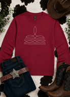 White Boot Stitch Long Sleeve Graphic Tee tcc graphic tee The Cinchy Cowgirl