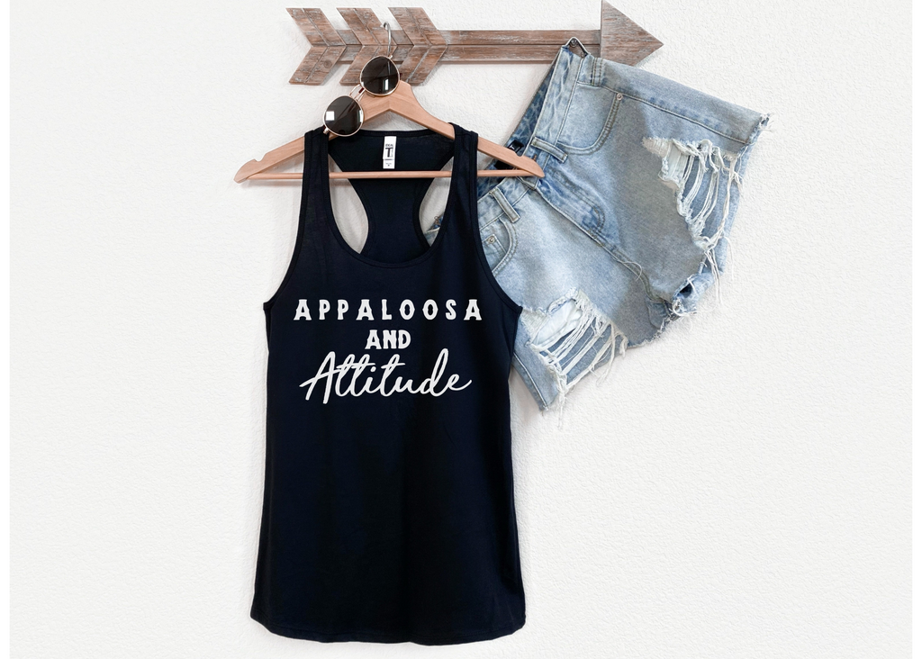 Appaloosa & Attitude Racerback Tank Horse Color Shirt Printify   