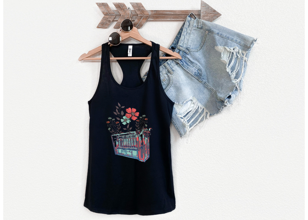 Flower Chute Racerback Tank tcc graphic tee Printify   