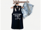 Cutting Horse & Catchy Racerback Tank Horse Riding Discipline Tee Printify   