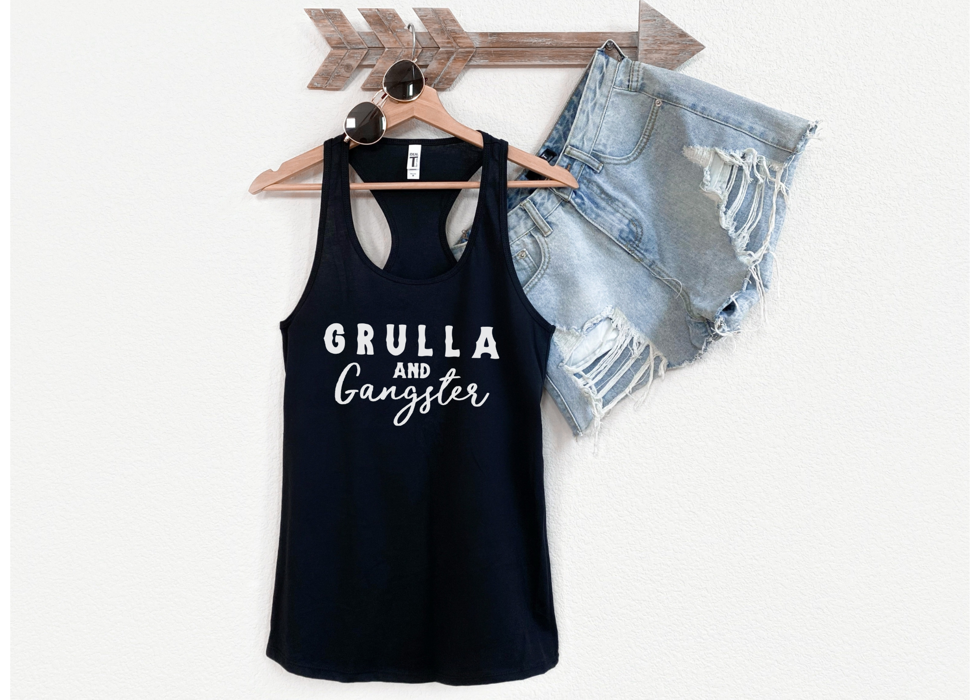 Grulla & Gangster Racerback Tank Horse Color Shirts Printify   
