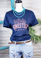 Navy Homestead Mama Graphic Tee tcc graphic tee The Cinchy Cowgirl