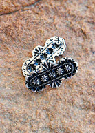 Oval Concho Stud Earrings Earrings Blue Tortoise