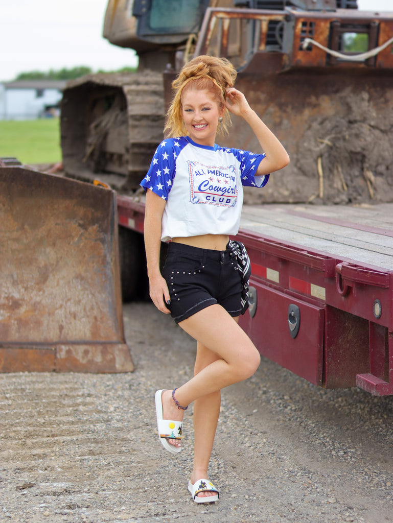 BLACK- Shenandoah Stud Shorts Shorts Rowdy Crowd Clothing