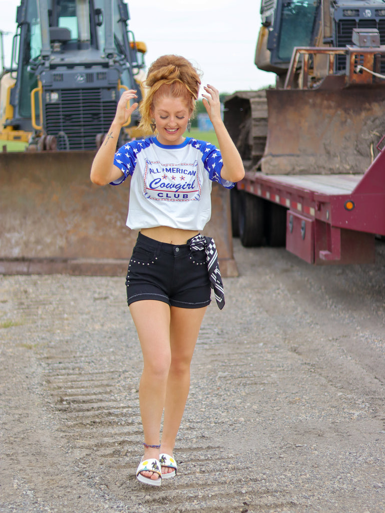 BLACK- Shenandoah Stud Shorts Shorts Rowdy Crowd Clothing