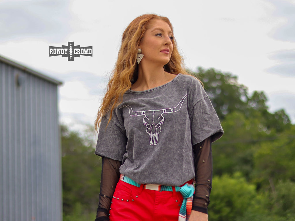 Lone Star Steer Top Fashion Top Rowdy Crowd Clothing