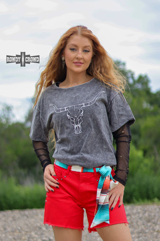 Lone Star Steer Top Fashion Top Rowdy Crowd Clothing