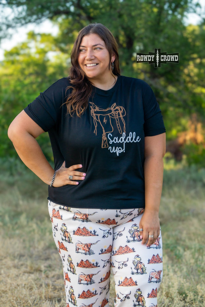 Saddle Up Tee Tee Shirt Rowdy Crowd Clothing