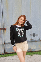 Buffalo Bow Top Long Sleeve Top Rowdy Crowd Clothing