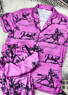 Pink Ranch Roper Silky Pajamas pajamas The Cinchy Cowgirl (YC)   