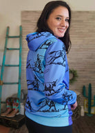 Purple Ombre Ranch Roper Hoodie Women's Pullover Hoodie With Drawstring The Cinchy Cowgirl (YC)   