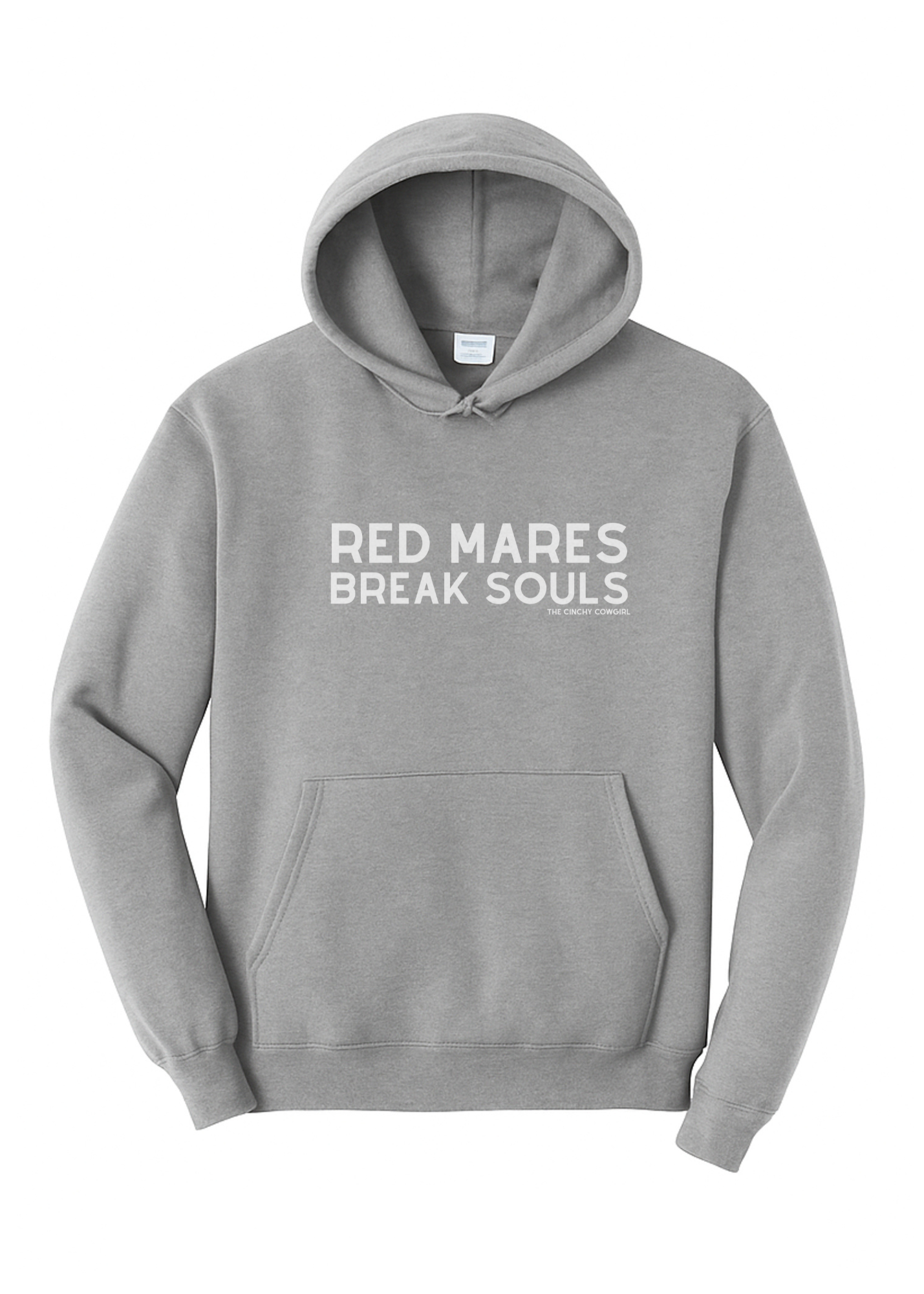 Red Mares Break Souls Hoodie Graphic Hoodie The Cinchy Cowgirl Small Athletic Heather Grey