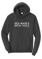 Red Mares Break Souls Hoodie Graphic Hoodie The Cinchy Cowgirl Small Dark Heather Grey
