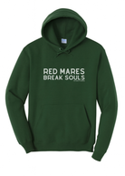 Red Mares Break Souls Hoodie Graphic Hoodie The Cinchy Cowgirl Small Dark Green