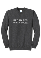 Red Mares Break Souls Pullover Graphic Pullover The Cinchy Cowgirl Small Dark Heather Gray