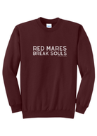 Red Mares Break Souls Pullover Graphic Pullover The Cinchy Cowgirl Small Maroon