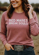 Red Mares Break Souls Long Sleeve Graphic Tee Long Sleeve Graphic Tee The Cinchy Cowgirl