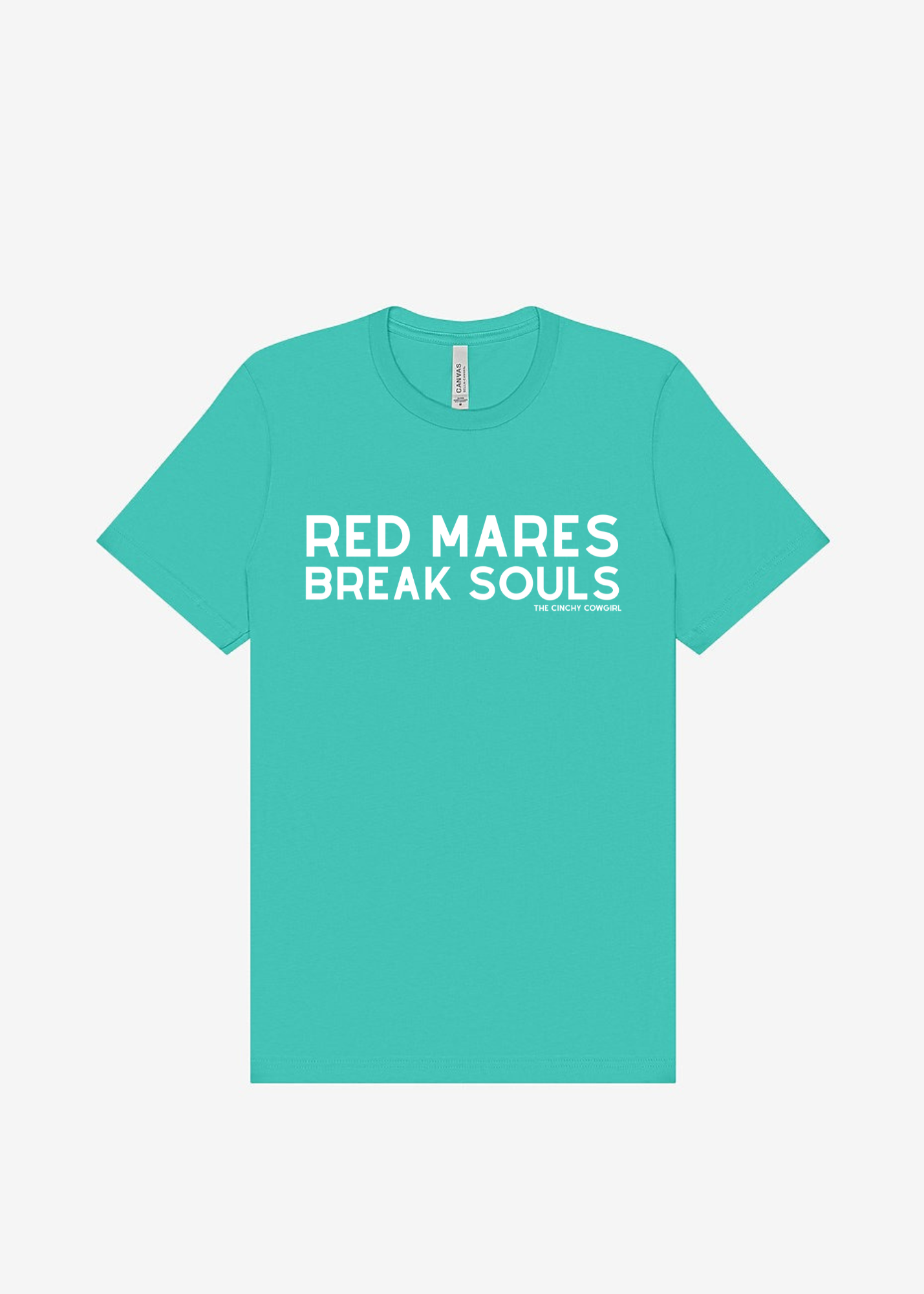 Red Mares Break Souls Graphic Tee Short Sleeve Graphic Tee The Cinchy Cowgirl Teal Small