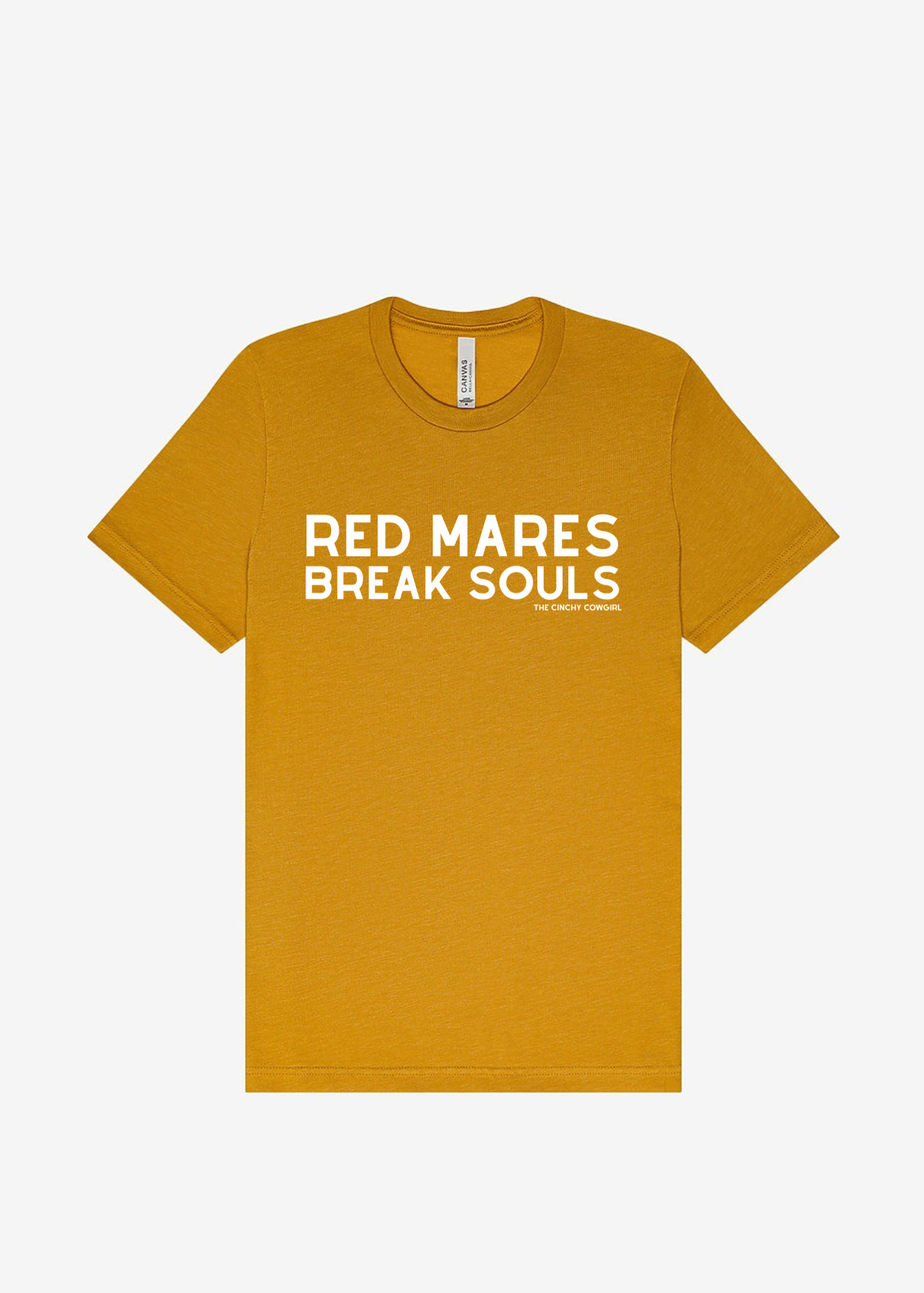 Red Mares Break Souls Graphic Tee Short Sleeve Graphic Tee The Cinchy Cowgirl Heather Mustard Small