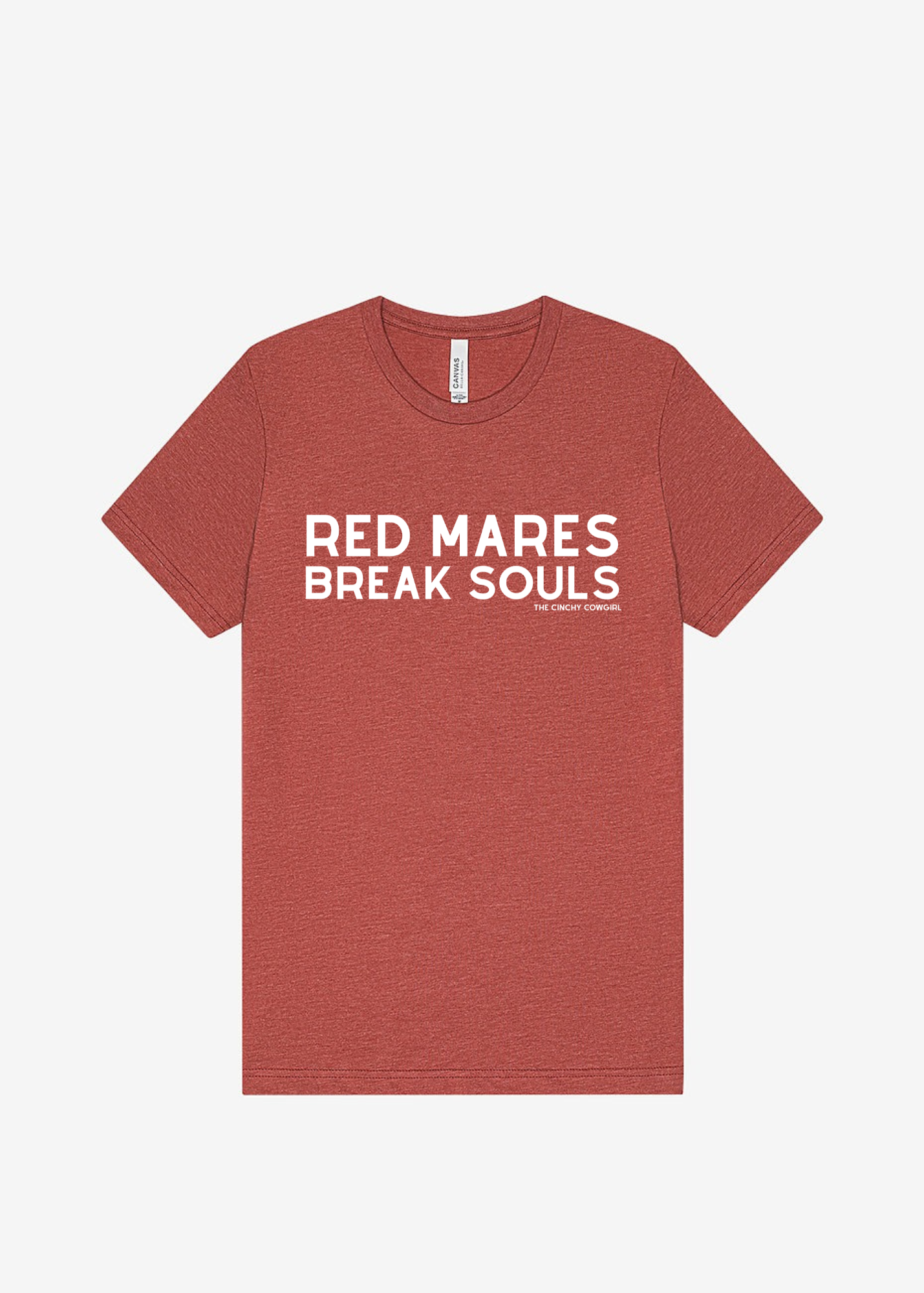 Red Mares Break Souls Graphic Tee Short Sleeve Graphic Tee The Cinchy Cowgirl Heather Clay Small