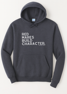 Red Mares Build Character Hoodie Graphic Hoodie The Cinchy Cowgirl Small Heather Navy
