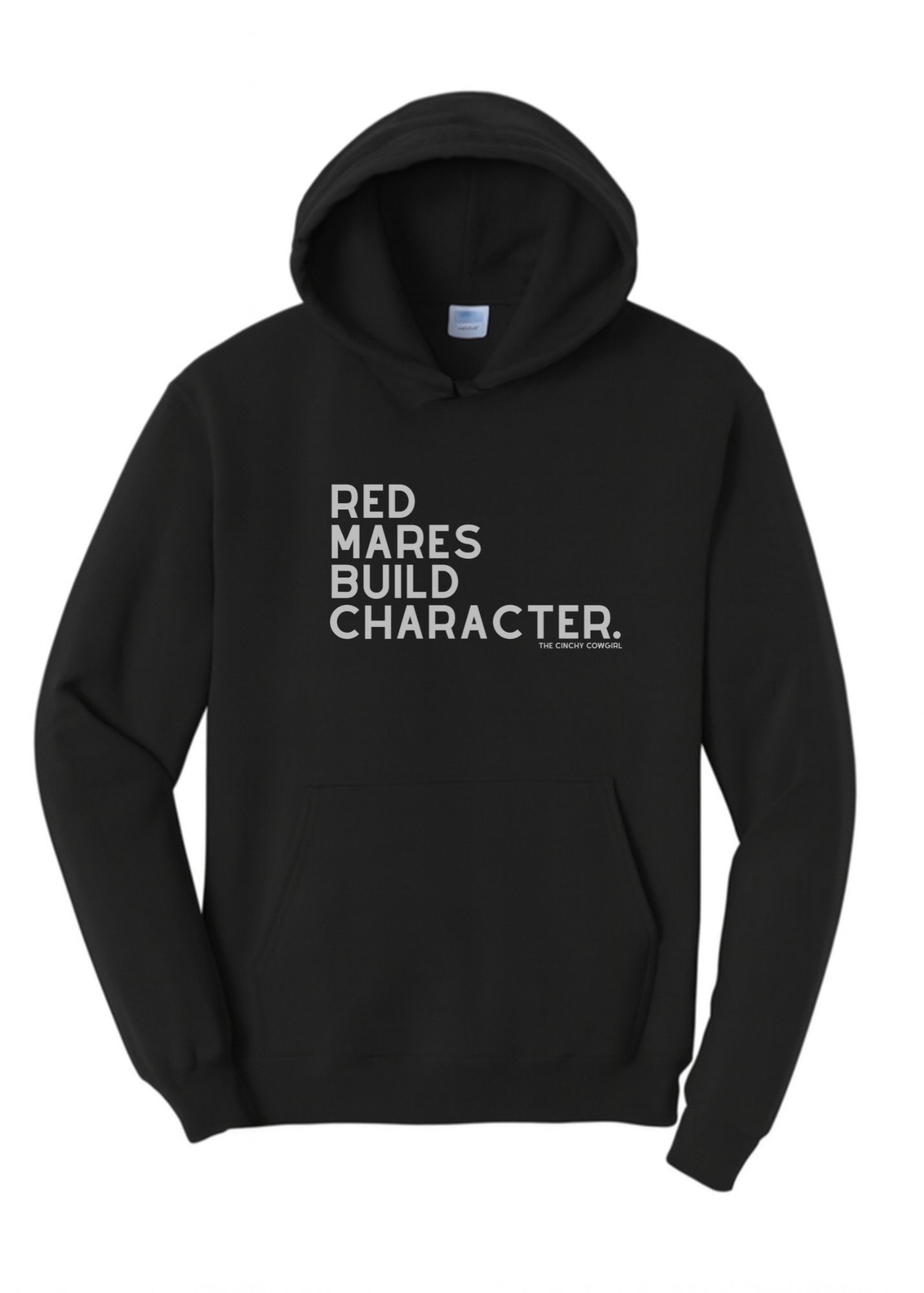 Red Mares Build Character Hoodie Graphic Hoodie The Cinchy Cowgirl Small Black