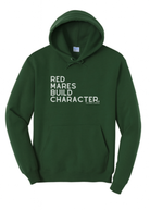 Red Mares Build Character Hoodie Graphic Hoodie The Cinchy Cowgirl Small Dark Green