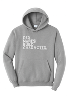 Red Mares Build Character Hoodie Graphic Hoodie The Cinchy Cowgirl Small Athletic Heather Grey