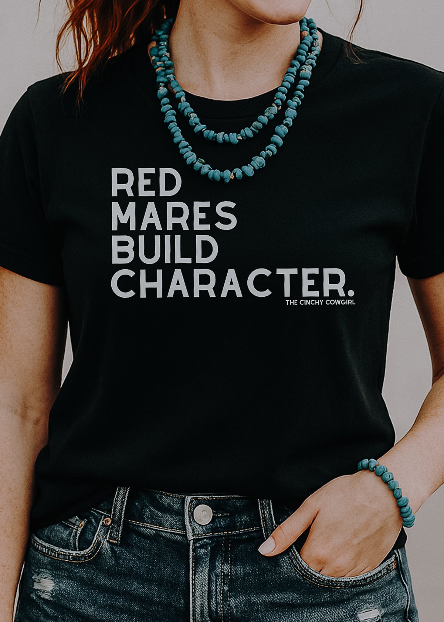 Red Mares Build Character Short Sleeve Graphic Tee Short Sleeve Graphic Tee The Cinchy Cowgirl
