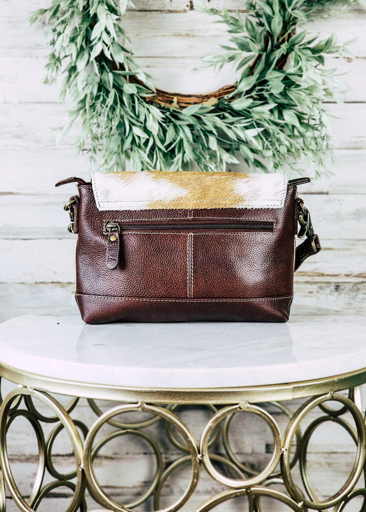 Ridge Cowhide Crossbody Handbag