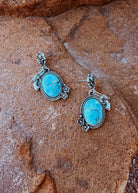 Rose Stone Stud Earring Earrings Blue Tortoise