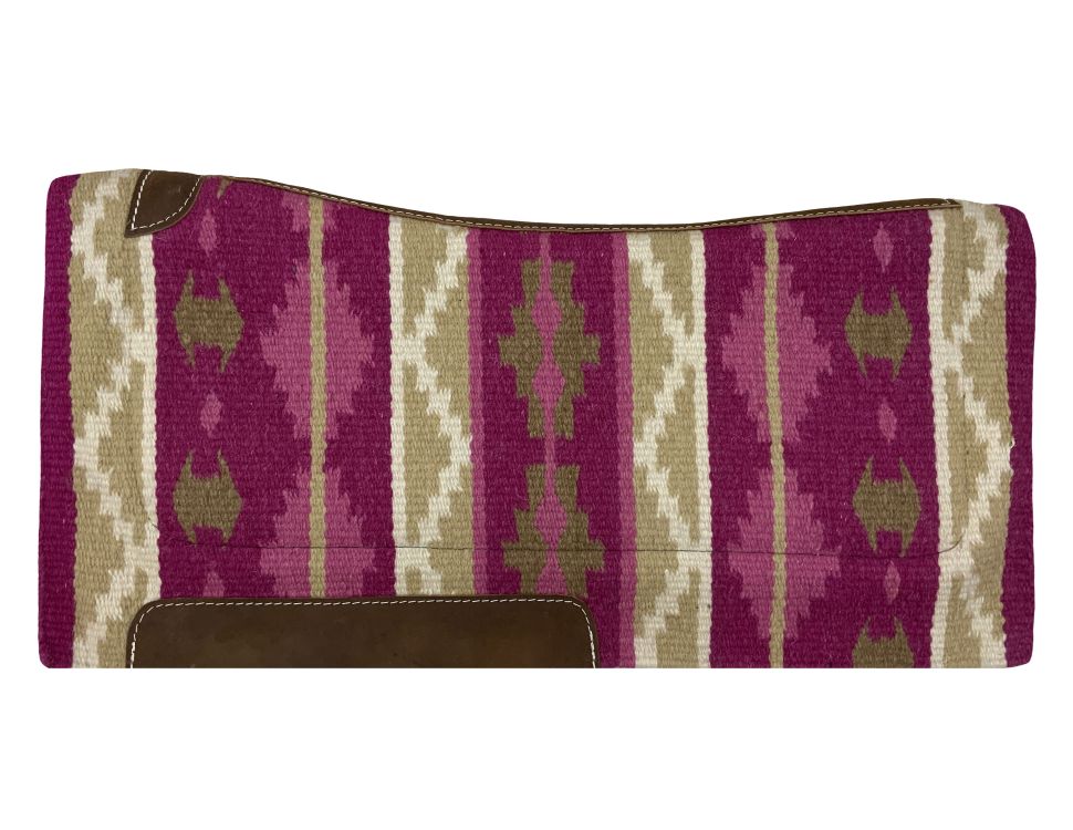 Southwest Tribal Style Wool Top Saddle Pad western saddle pad Shiloh Pink  