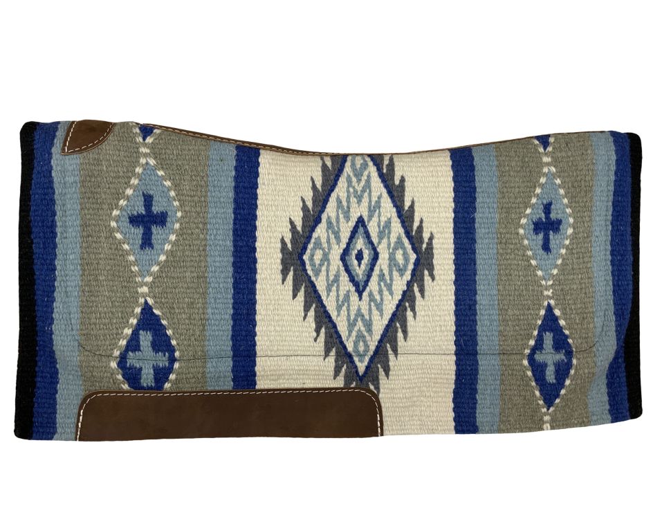 Navajo Diamond Wool Top Saddle Pad western saddle pad Shiloh Blue  