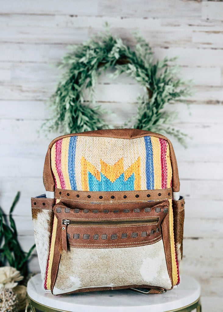 Serape & Cowhide Backpack