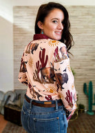 Southwestern Buffalo Long Sleeve Button Down YC Long Sleeve Button Down The Cinchy Cowgirl (YC)   