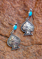 Spade Engraved Stud Earrings Earrings Blue Tortoise