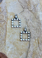 Square Textured Dangle Earrings Earrings Blue Tortoise