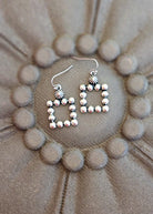 Square Textured Dangle Earrings Earrings Blue Tortoise