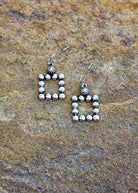 Square Textured Dangle Earrings Earrings Blue Tortoise