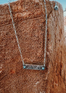 Etched Stone Bar Necklace Necklace Blue Tortoise