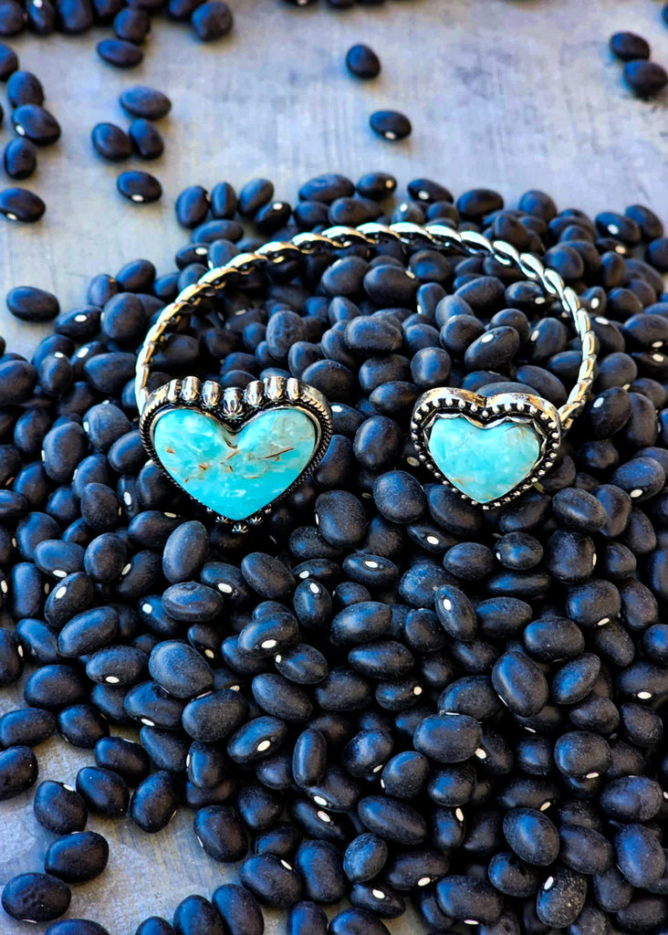 Stone Heart Cuff Bracelet Bracelets Blue Tortoise