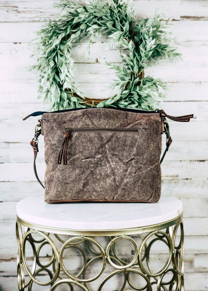 Summer Floral Cowhide Crossbody Handbag