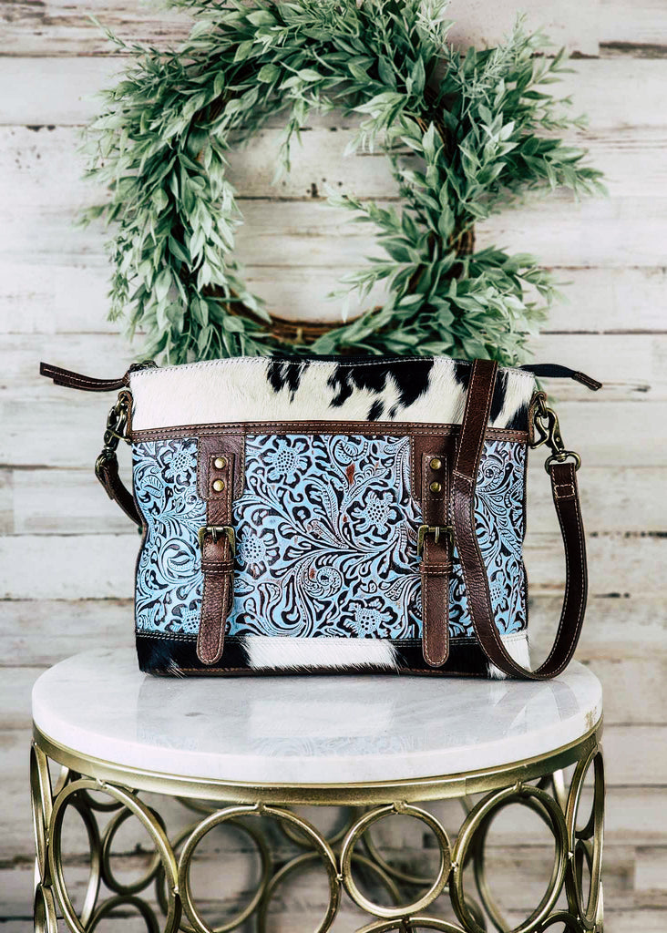 Clara Mae Cowhide Crossbody Handbag