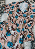 Taupe & Blue Hereford Silky Pajamas - Pants  The Cinchy Cowgirl (YC)   