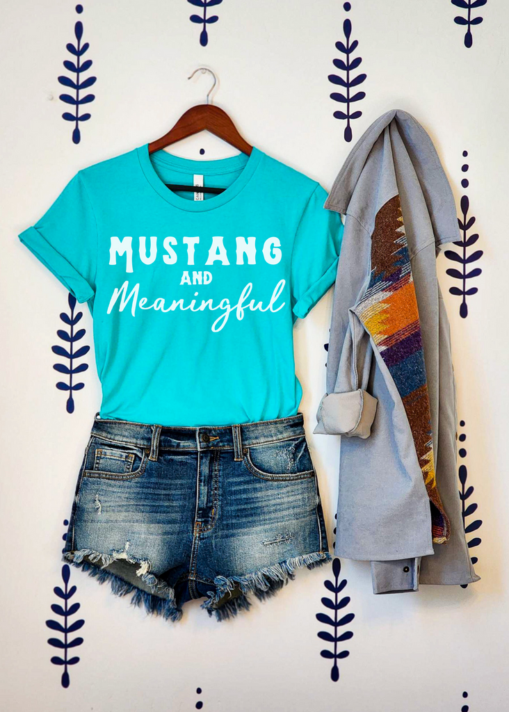 Mustang & Meaningful Short Sleeve Tee Horse Color Shirt Printify Teal XS 