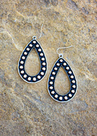 Teardrop Metal Bubble Dangle Earrings Earrings Blue Tortoise