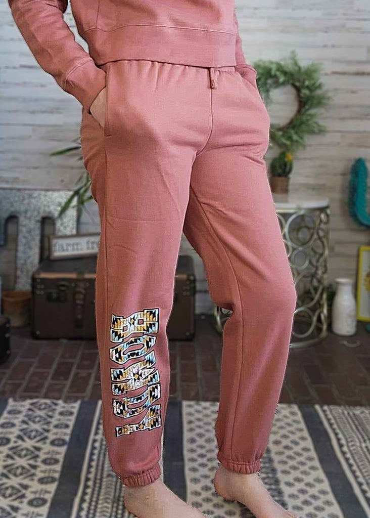 Terracotta HOWDY Sweat Pants sweatpants The Cinchy Cowgirl   