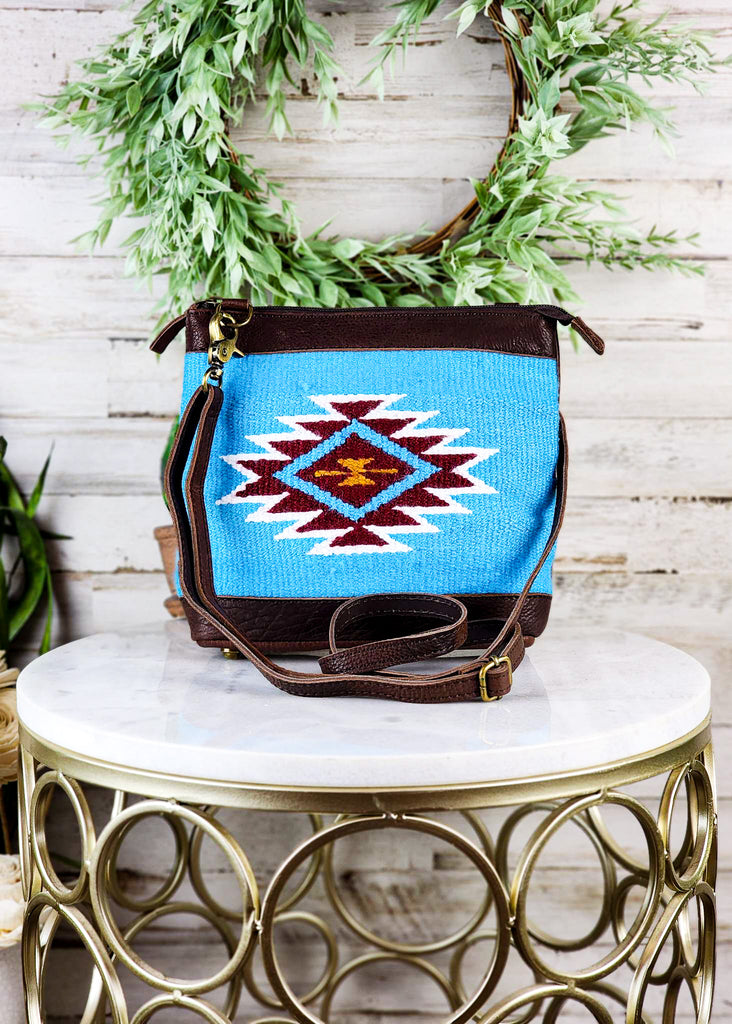 Touch of Turquoise Small Aztec Crossbody Handbag Crossbody Handbag American Darling   