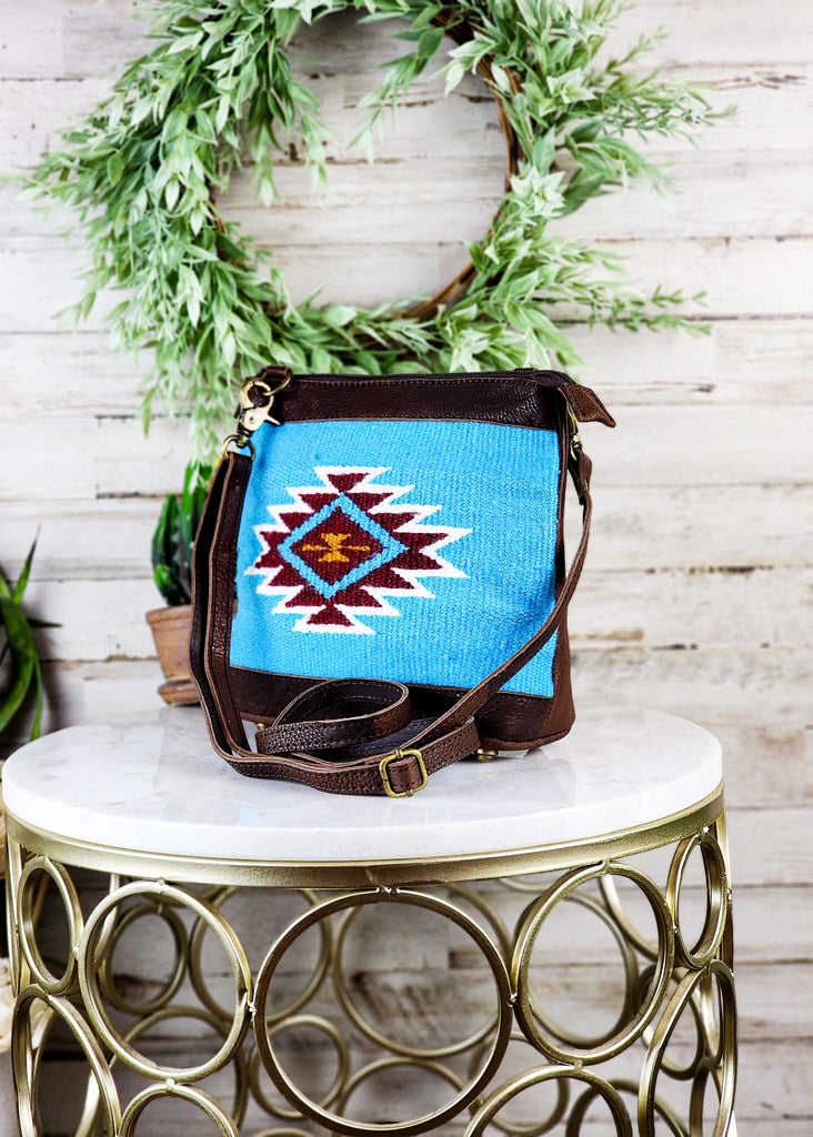 Touch of Turquoise Small Aztec Crossbody Handbag Crossbody Handbag American Darling   